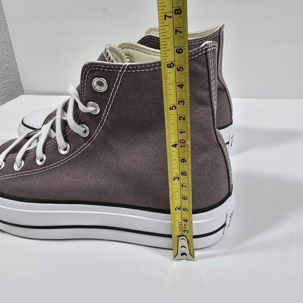 Converse All Stars Canvas Chunks Trainer  Gray High-Top Sneakers Womens Size 9.5 - Picture 7 of 16